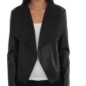 Bagatelle Draped Faux Leather Jacket